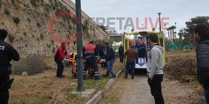Ανδρας έπεσε από τα τείχη του Ηρακλείου (Φωτο: cretalive.gr)