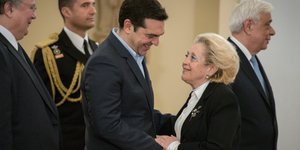 Ο Αλέξης Τσίπρας και η Βασιλική Θάνου / Φωτογραφία: InTime News