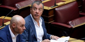 Σταύρος Θεοδωράκης & Γιώργος Αμυράς (Φωτογραφία: IntimeNews/ΚΩΤΣΙΑΡΗΣ ΓΙΑΝΝΗΣ)