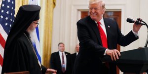 Ο Ντόναλντ Τραμπ στην εκδήλωση της 25ης Μαρτίου (Φωτογραφία: AP Photo/Jacquelyn Martin)