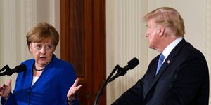 Μέρκελ-Τραμπ/Φωτογραφία: AP