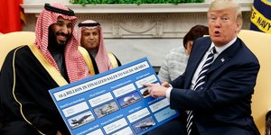 Από την συνάντηση Τραμπ-Σαλμάν στο Λευκό Οίκο -Φωτογραφία: AP Photo/Evan Vucci