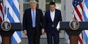 Ο Ντόναλντ Τραμπ και ο Αλέξης Τσίπρας (Φωτογραφία: AP/ Pablo Martinez Monsivais)