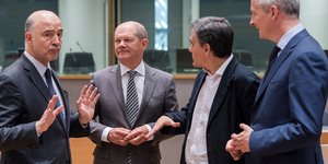 Ο Ευκλέίδης Τσακαλώτος στο χθεσινό Eurogroup /Φωτογραφία: ΑΡ