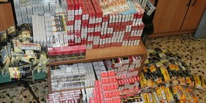 Το... φορτίο με τα καπνικά που κατασχέθηκαν / Φωτογραφία: Διεύθυνση Αστυνομίας Καβάλας