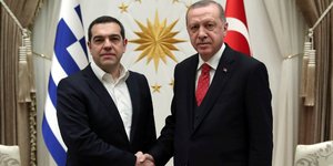 Αλέξης Τσίπρας και Ρετζέπ Ταγίπ Ερντογάν -Φωτογραφία: Presidential Press Service via AP