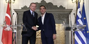 Στιγμιότυπο από το τετ α τετ Τσίπρα-Ερντογαν στο Μέγαρο Μαξίμου / Φωτογραφία: Intimenews/ΛΙΑΚΟΣ ΓΙΑΝΝΗΣ