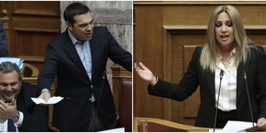 Αγρια κόντρα Γεννηματά (δεξιά) με τον Αλ. Τσίπρα και τον Π. Καμμένο με φόντο τις έρευνες για Σημίτη -Φωτογραφίες: Intimenews/ΛΙΑΚΟΣ ΓΙΑΝΝΗΣ