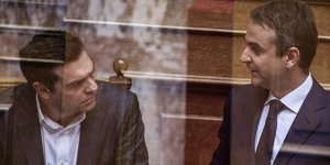 Στη Βουλή ο Αλέξης Τσίπρας και ο Κυριάκος Μητσοτάκης / Φωτογραφία: Menelaos Myrillas / SOOC