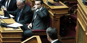 Ο Αλέξης Τσίπρας και ο Κυριάκος Μητσοτάκης / Φωτογραφία: Menelaos Myrillas / SOOC