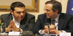 Από το βήμα του ΕΒΕΑ ο Σαμαράς προσπαθεί να προλάβει τον Τσίπρα