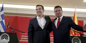 Αλέξης Τσιπρας και Ζόραν Ζάεφ/Φωτογραφία: intimenews