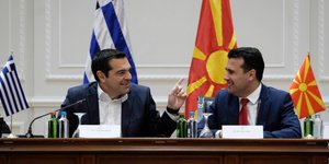 Τσίπρας και Ζάεφ στα Σκόπια (EUROKINISSI/ΓΡ. ΤΥΠΟΥ ΠΡΩΘΥΠΟΥΡΓΟΥ/ANDREA BONETTI)