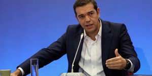 Στιγμιότυπο από τη συνέντευξη Τύπου του κ. Τσίπρα στη ΔΕΘ (Φωτογραφία: ΜΟΤΙΟΝΤΕΑΜ/ΒΑΣΙΛΗΣ ΒΕΡΒΕΡΙΔΗΣ)