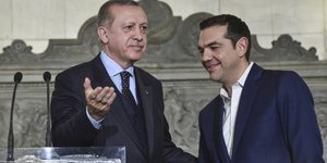 Ο Αλέξης Τσίπρας με τον Ταγίπ Ερντογάν (Φωτογραφία: EUROKINISSI/ΤΑΤΙΑΝΑ ΜΠΟΛΑΡΗ)