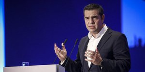 Ο Αλέξης Τσίπρας στη ΔΕΘ (Φωτογραφία: ΜΟΤΙΟΝΤΕΑΜ/ΒΑΣΙΛΗΣ ΒΕΡΒΕΡΙΔΗΣ)