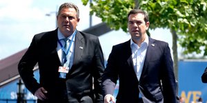 Αλέξης Τσίπρας και Πάνος Καμμένος (Φωτογραφία: EUROKINISSI/Γ.Τ. Πρωθυπουργού/Andrea Bonetti)