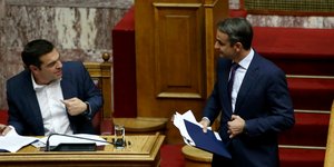 Ο Αλέξης Τσίπρας και ο Κυριάκος Μητσοτάκης / Φωτογραφία Intime