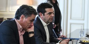 Οι Ευκλείδης Τσακαλώτος και Αλέξης Τσίπρας -Φωτογραφία: Eurokinissi