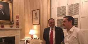 Ο Αλέξης Τσίπρας στο Blair House -Φωτογραφία: Twitter