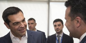 Ο Αλέξης Τσίπρας και ο Ζόραν Ζάεφ /Φωτογραφία intime