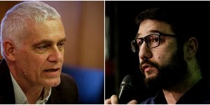 Από αριστερά: Ο Γ. Τσιρώνης και ο Ν. Ηλιόπουλος -Φωτογραφίες: Intimenews