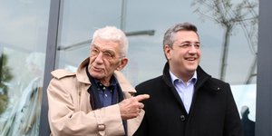 Γιάννης Μπουτάρης και Απόστολος Τζιτζικώστας/ Φωτογραφία: Eurokinissi