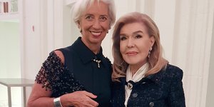 Η κυρίες Μαριάννα Βαρδινογιάννη και Κριστίν Λαγκάρντ