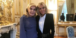 Η Μπριζίτ Μακρόν υποδέχθηκε στο Εlysee την κυρία Μαριάννα Βαρδινογιάννη