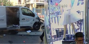 Το λευκό βαν που σκότωσε 13 άτομα στην Λας Ράμπλας/Φωτογραφία: Twitter