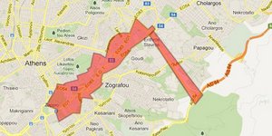 Γερμανική επικράτεια η Αθήνα από το Σύνταγμα έως το αεροδρόμιο [χάρτης]