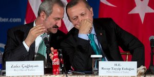 Ο πρώην ΥΠΟΙΚ Ζαφέρ Τσαγκλαγιάν με τον Ρετζέπ Ταγίπ Ερντογάν/ Φωτογραφία: Carolyn Kaster/AP