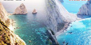 Η παραλία «πριν» και «μετά» / Φωτογραφία: ermisnews.gr 