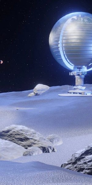 Καλλιτεχνική απεικόνιση βάσης στη Σελήνη