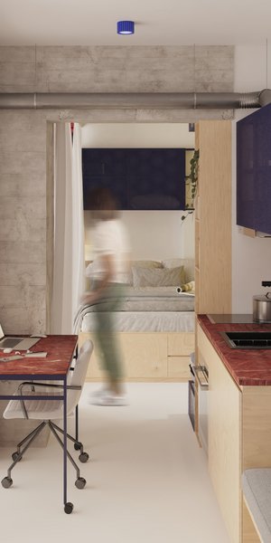 κουζίνα τραπέζι κουζίνας γραφείο μικρό σπίτι 21 τμ Γκύζη Αθήνα